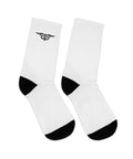 Pair of MURR unisex socks – white with bold printed design, comfortable cotton blend  
