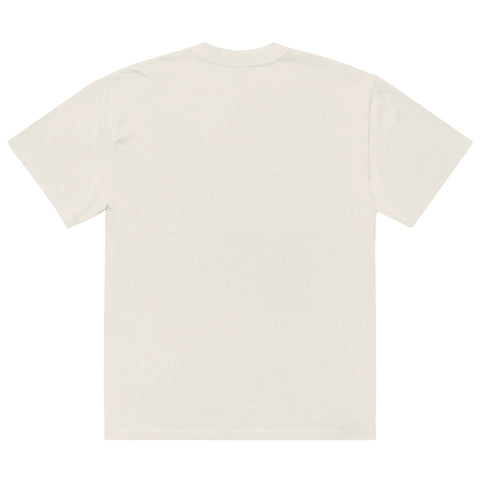 Oversized Faded Bone Cotton T-Shirt – relaxed fit, back view, minimalist casual style, soft breathable fabric, unisex streetwear essential