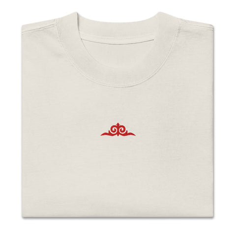 Oversized Faded Bone Cotton T-Shirt – relaxed fit, back view, minimalist casual style, soft breathable fabric, unisex streetwear essential