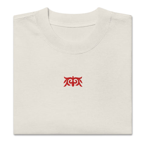 Oversized Faded Bone Cotton T-Shirt – relaxed fit, back view, minimalist casual style, soft breathable fabric, unisex streetwear essential
