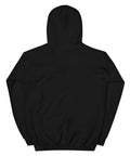 Black MURR Unisex Heavy-Blend Hoodie – streetwear style, cotton-poly blend, back view with double-lined hood and ribbed cuffs
