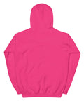 pink MURR Unisex Heavy-Blend Hoodie – streetwear style, cotton-poly blend, back view with double-lined hood and ribbed cuffs
