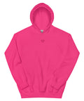 pink MURR Unisex Heavy-Blend Hoodie – streetwear style, cotton-poly blend, back view with double-lined hood and ribbed cuffs
