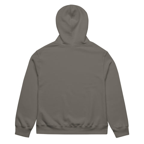 Black MURR Unisex Oversized Heavyweight Hoodie – asphalt grey, cotton blend, back view, streetwear style, relaxed fit, casual urban fashion
