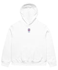 White MURR Unisex Oversized Heavy‑Weight Hoodie – streetwear style, front view, relaxed fit cotton‑poly blend
